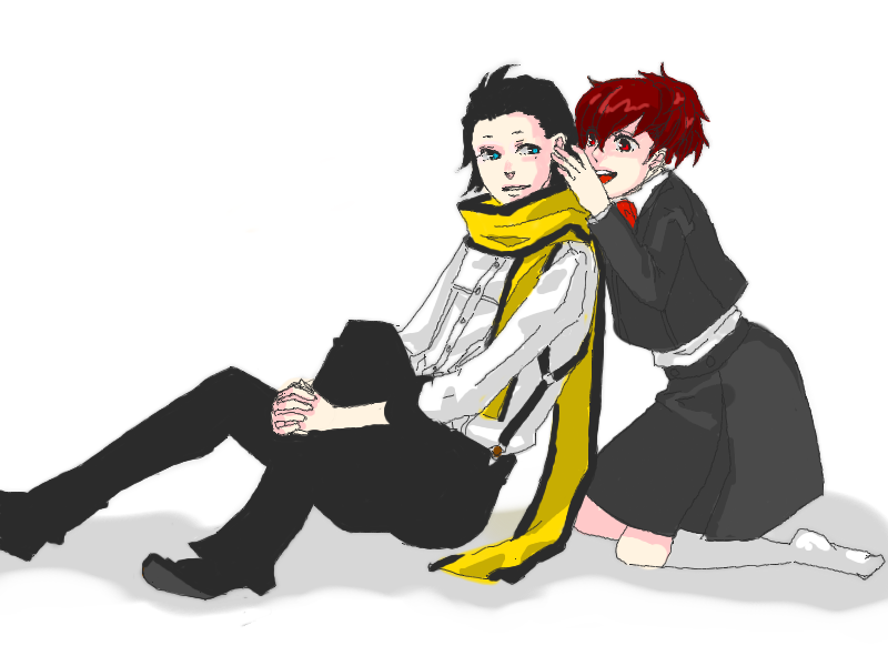 shiomi kotone and mochizuki ryouji (persona and 2 more) drawn by piropiro
