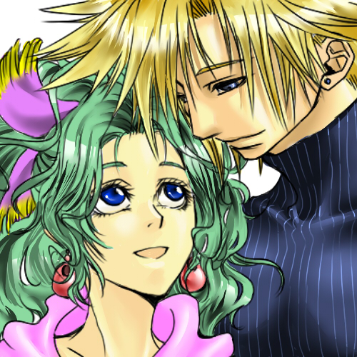 cloud strife and terra branford (final fantasy and 3 more) drawn by taro_(116taro)
