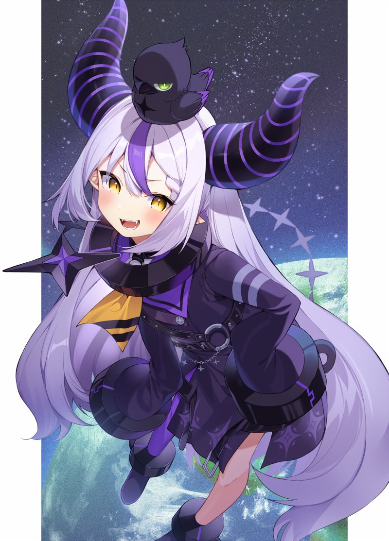 la+ darknesss and crow (hololive) drawn by mishima_kurone