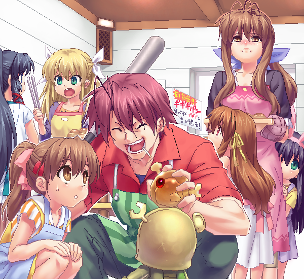 kawasumi mai, tokido saya, furukawa sanae, kannabi no mikoto, furukawa akio, and 3 more (little busters! and 5 more) drawn by zen_(kamuro)