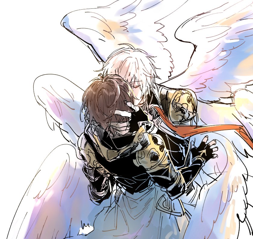 sandalphon and lucifer (granblue fantasy and 1 more) drawn by whalebrother
