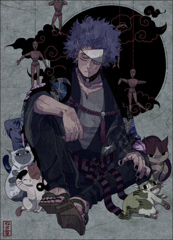 shinso hitoshi (boku no hero academia) drawn by nekodou_(yukatin1000)