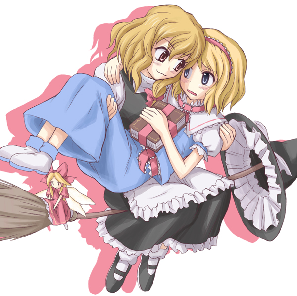 kirisame marisa, alice margatroid, and shanghai doll (touhou) drawn by takaku_toshihiko