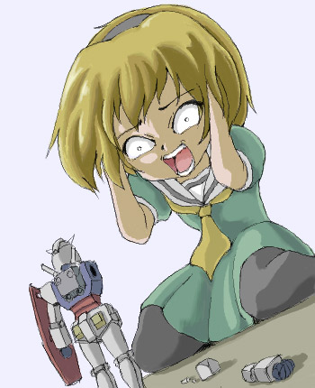 houjou satoko and rx-78-2 gundam (gundam and 2 more) drawn by ohyo