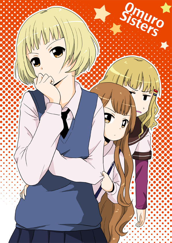 oomuro sakurako, oomuro hanako, and oomuro nadeshiko (yuruyuri) drawn by 7001