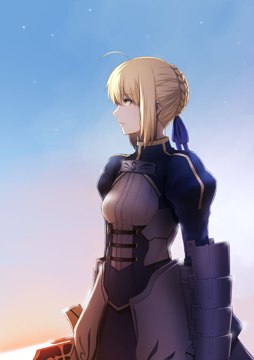 artoria pendragon and saber (fate and 1 more) drawn by shun_(nikoru555)