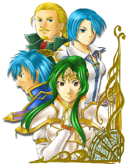 elincia ridell crimea, lucia, geoffrey, and bastian (fire emblem and 1 more)