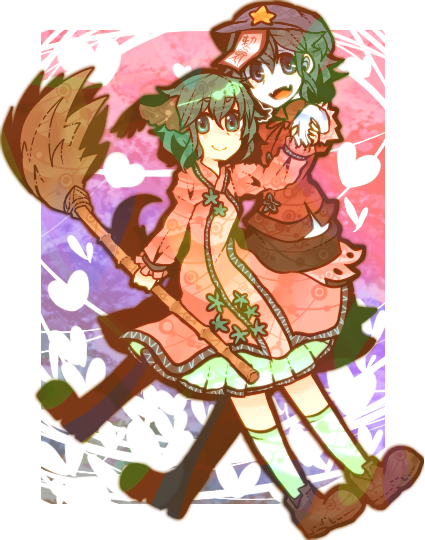 miyako yoshika and kasodani kyouko (touhou) drawn by itomugi-kun