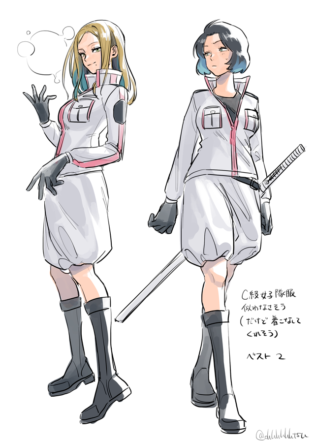kumagai yuuko and kako nozomi (world trigger) drawn by ohhhhhhtsu