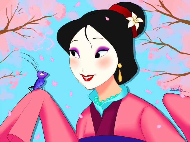 fa mulan and cri-kee (mulan) drawn by nyamunekonabe