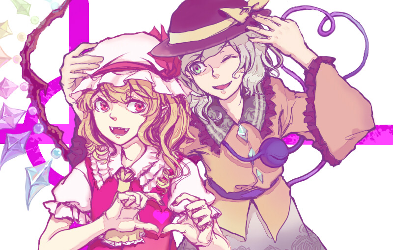 flandre scarlet and komeiji koishi (touhou) drawn by luwanling