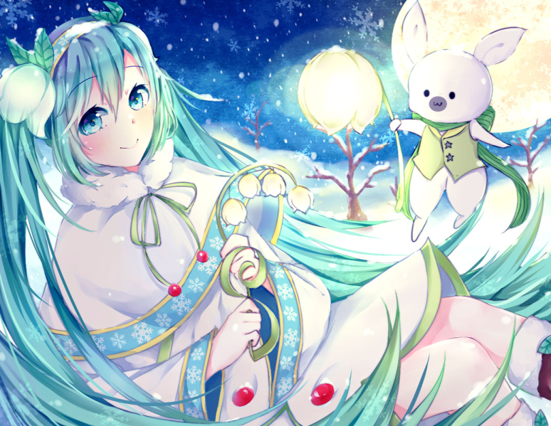hatsune miku, yuki miku, and rabbit yukine (vocaloid) drawn by yamii_(ouhann990)