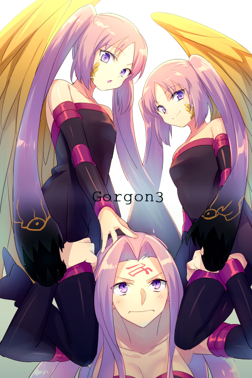 medusa, euryale, stheno, gorgon, and asakawa yuu (fate and 1 more) drawn by echo_(circa)