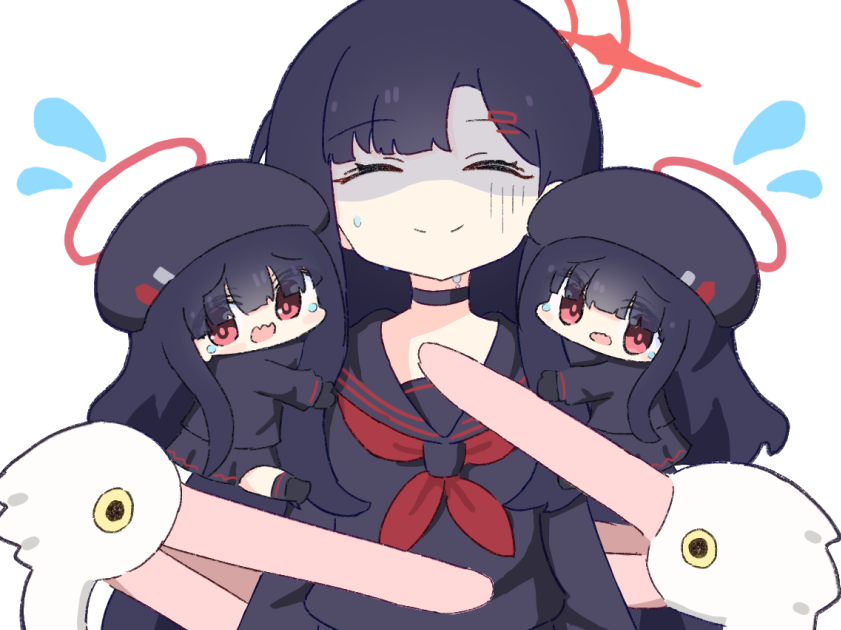 ichika and justice task force member (blue archive) drawn by umihio