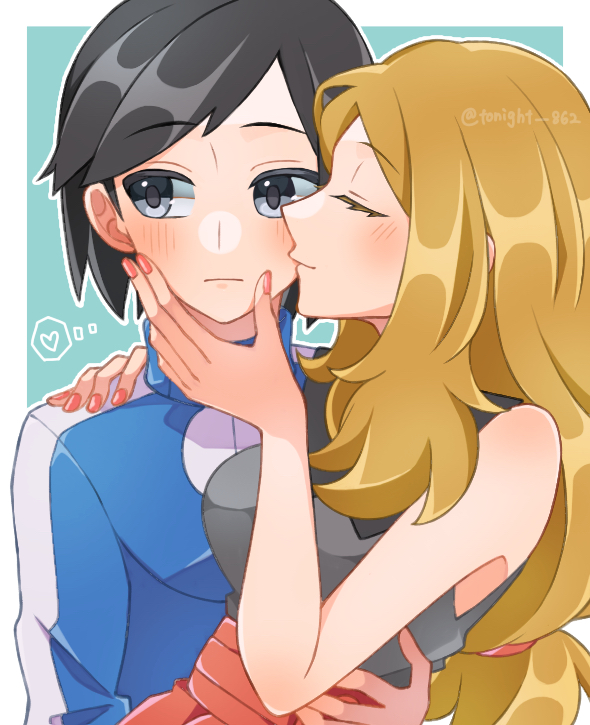 serena and calem (pokemon and 1 more) drawn by rain_(tonight_862)