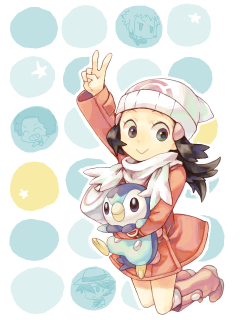 dawn, piplup, volkner, flint, and riley (pokemon and 2 more) drawn by flamebee