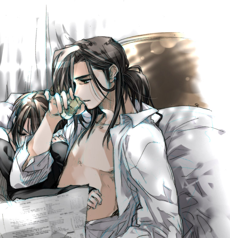 squall leonhart and laguna loire (final fantasy and 1 more) drawn by toujou_sakana