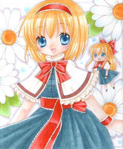 alice margatroid and shanghai doll (touhou) drawn by erisa