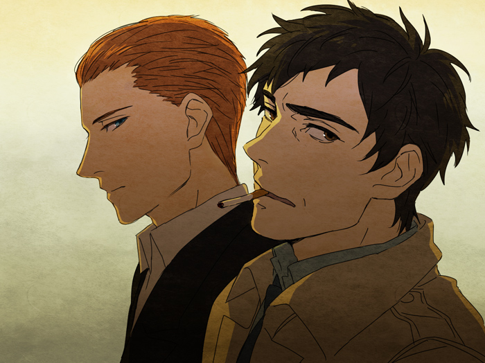 r daneel olivaw and elijah baley (the caves of steel) drawn by kurosuke_(nora)