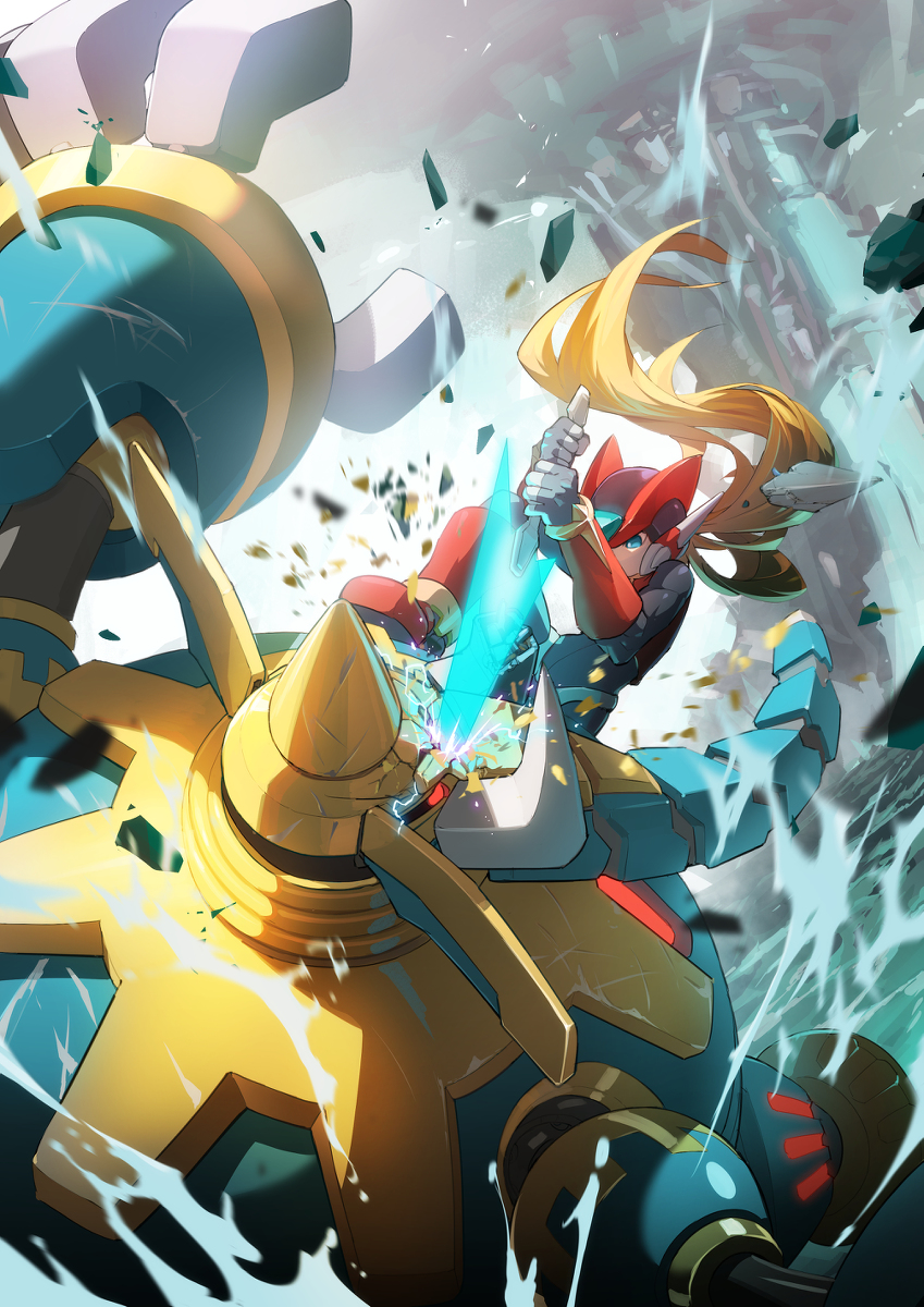 zero, zero(z), and maha ganeshariff (mega man and 2 more) drawn by tanziya_(codlxcold)
