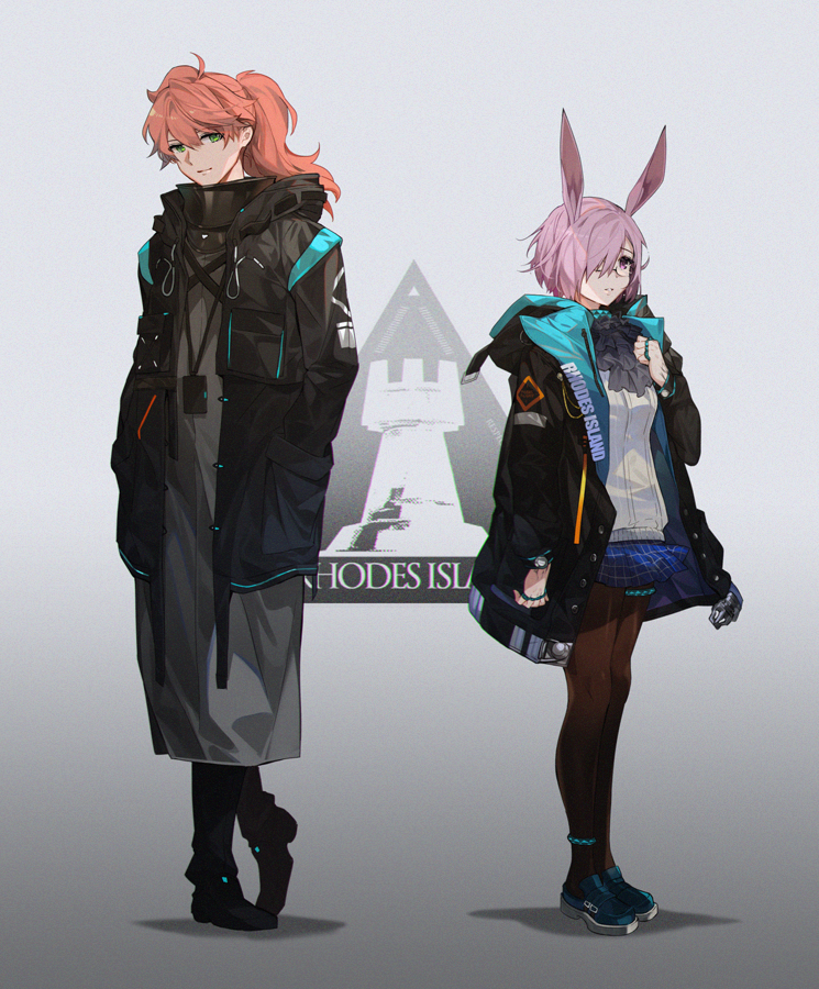 mash kyrielight, doctor, amiya, and romani archaman (fate and 2 more) drawn by lirica