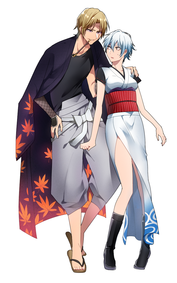 sakata gintoki, tsukuyo, sakata ginko, and tsukiyu (gintama) drawn by kurobara