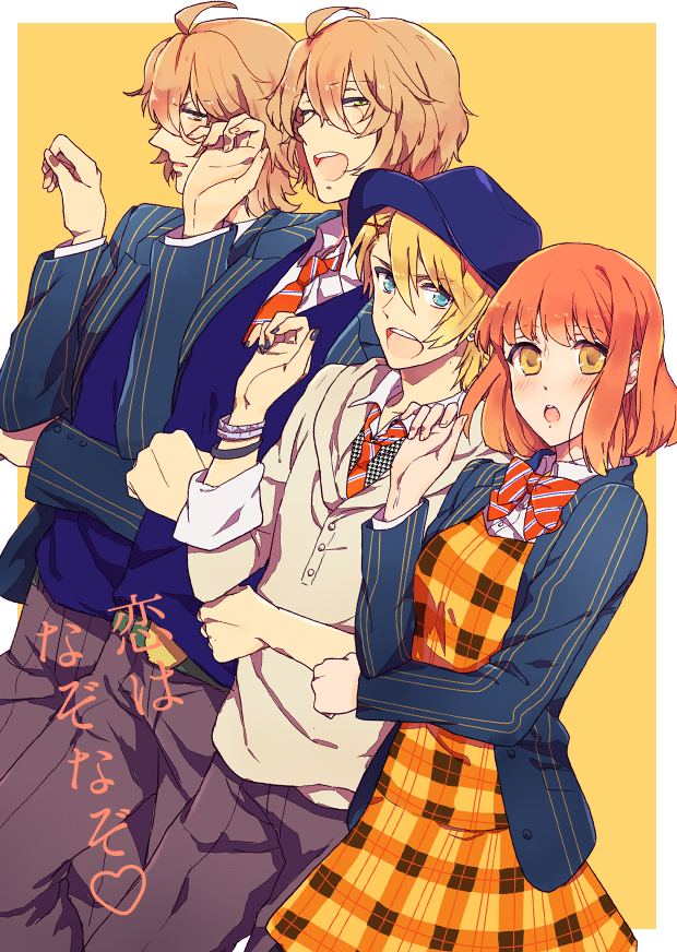 nanami haruka, kurusu shou, shinomiya natsuki, and shinomiya satsuki (uta no prince-sama) drawn by belluch