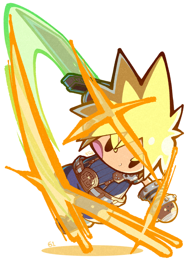 cloud strife (final fantasy and 2 more) drawn by 04sora40