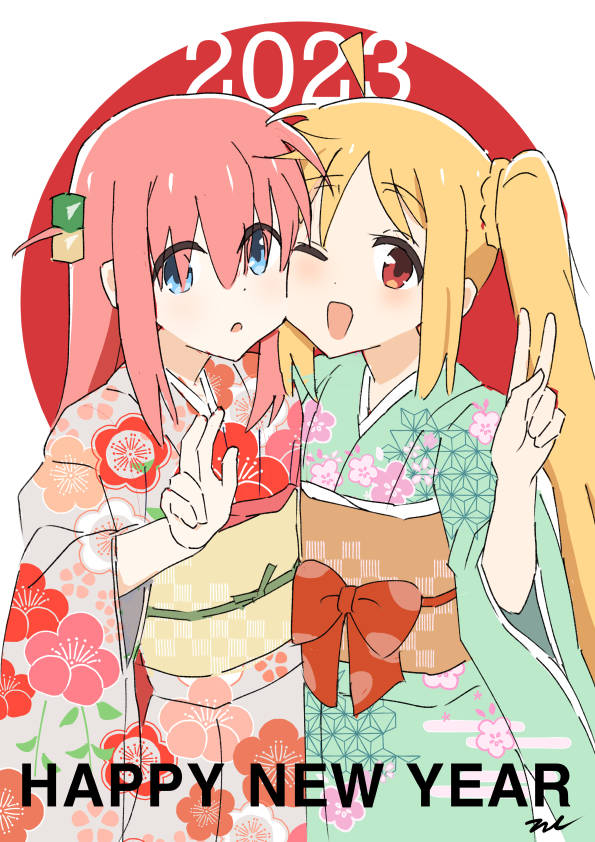 gotoh hitori and ijichi nijika (bocchi the rock!) drawn by aayh
