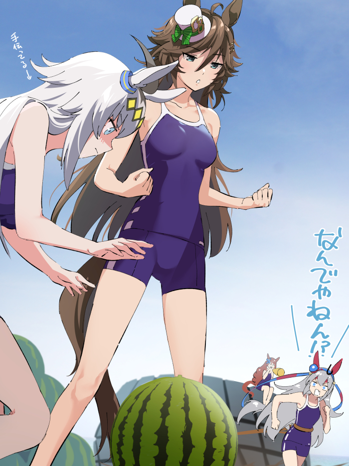 oguri cap, tamamo cross, mr. c.b., and super creek (umamusume) drawn by taromarun
