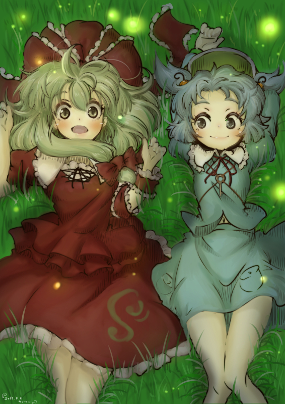 kawashiro nitori and kagiyama hina (touhou) drawn by tikano