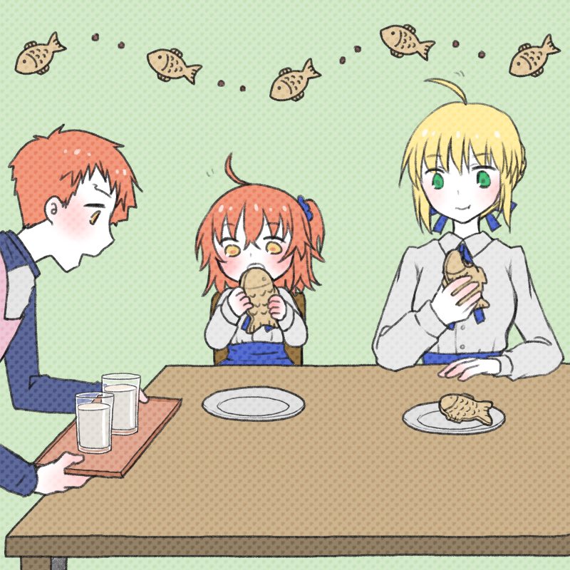 artoria pendragon, saber, fujimaru ritsuka, and emiya shirou (fate and 2 more) drawn by aru_u1g