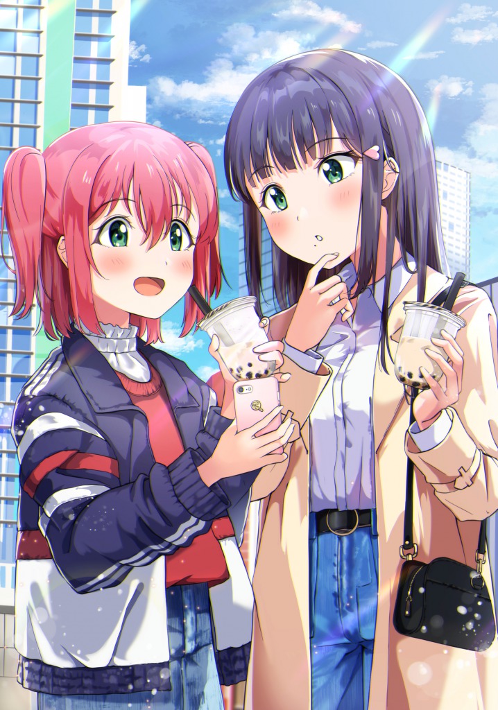 kurosawa dia and kurosawa ruby (love live! and 1 more) drawn by shaka_(staito0515)