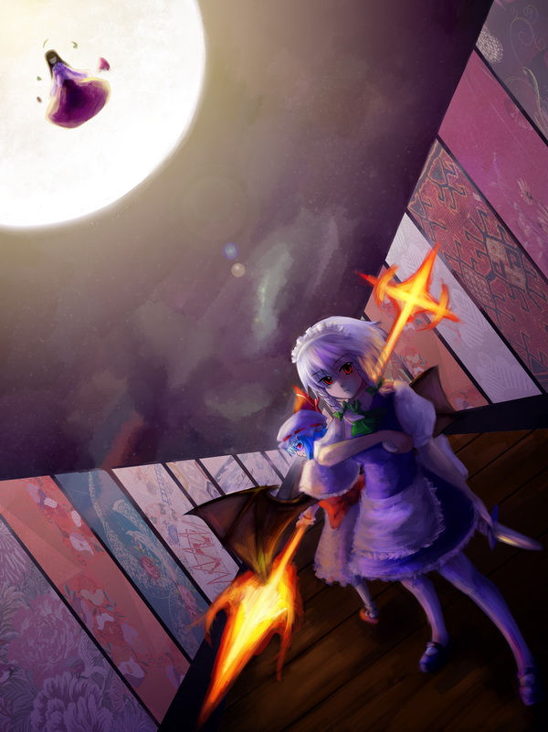 remilia scarlet, izayoi sakuya, and houraisan kaguya (touhou and 1 more) drawn by r2sais