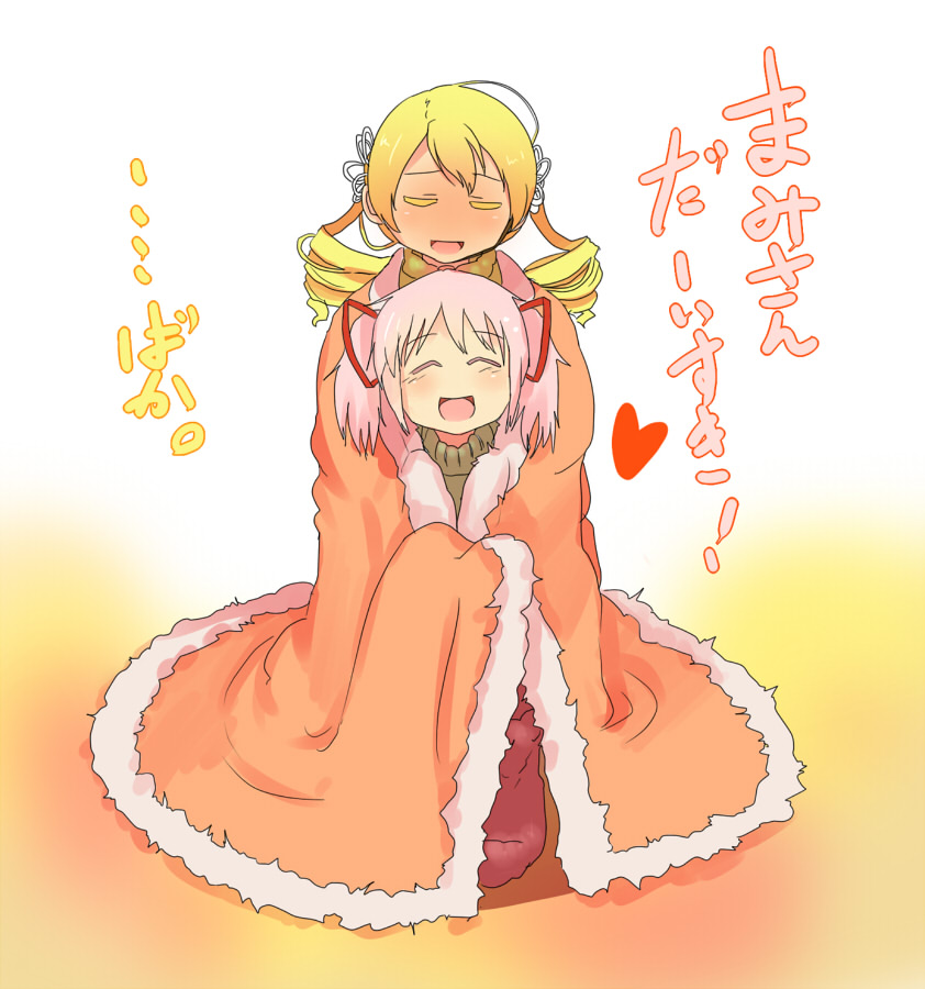 kaname madoka and tomoe mami (mahou shoujo madoka magica) drawn by gozaemon
