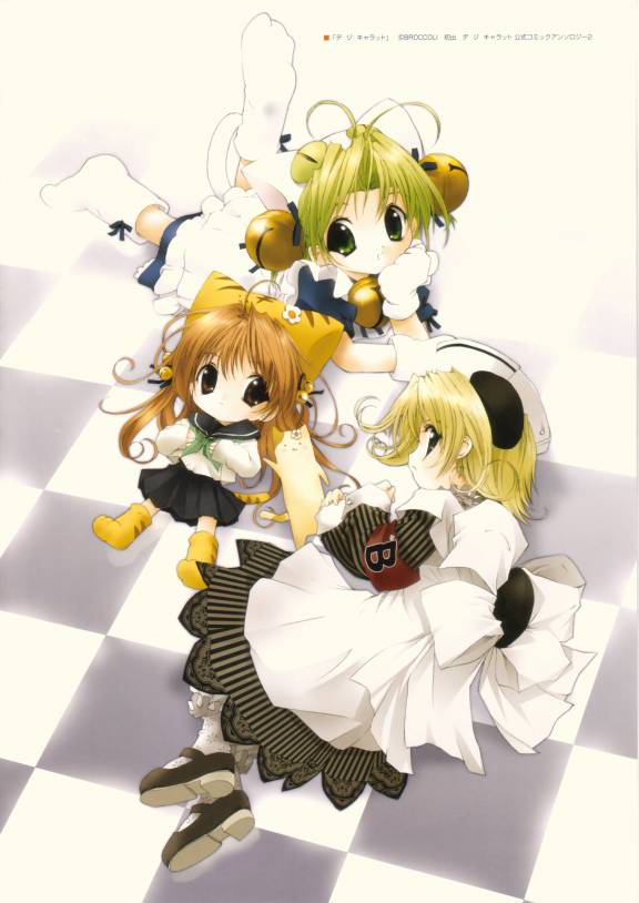 dejiko, puchiko, piyoko, and hokke mirin (di gi charat) drawn by gotou_nao