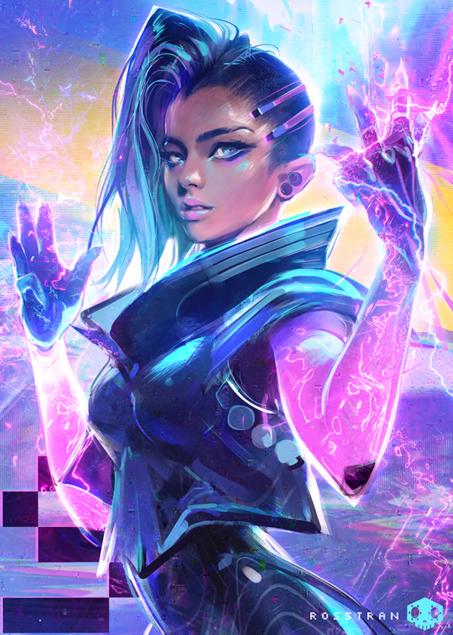 sombra (overwatch and 1 more) drawn by ross_tran