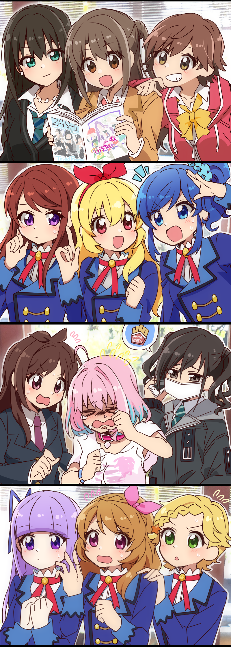 shibuya rin, yumemi riamu, shimamura uzuki, honda mio, sunazuka akira, and 7 more (idolmaster and 3 more) drawn by amaiwashi