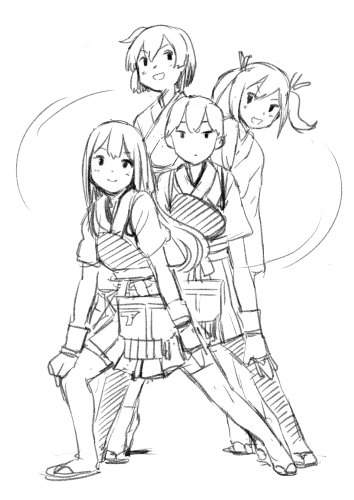 kaga, akagi, souryuu, and hiryuu (kantai collection and 1 more) drawn by kumadano