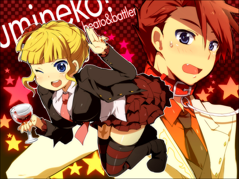 beatrice and ushiromiya battler (umineko no naku koro ni) drawn by kl_(dgzonbi)