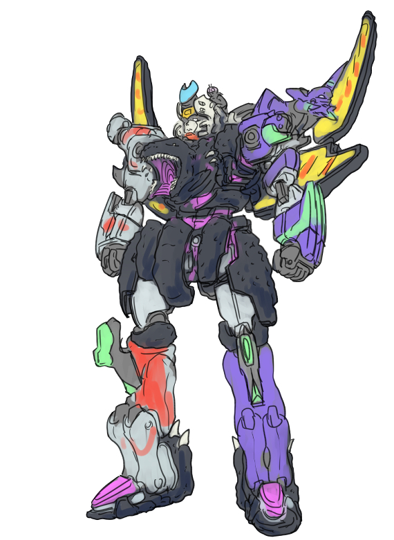 godzilla, eva 02, eva 01, kamen rider 1, ultraman, and 1 more (neon genesis evangelion and 9 more) drawn by niiyan