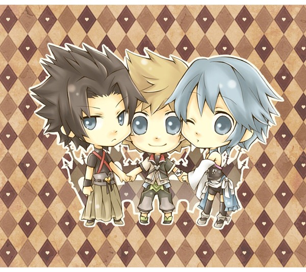 aqua, ventus, and terra (kingdom hearts and 1 more) drawn by esola
