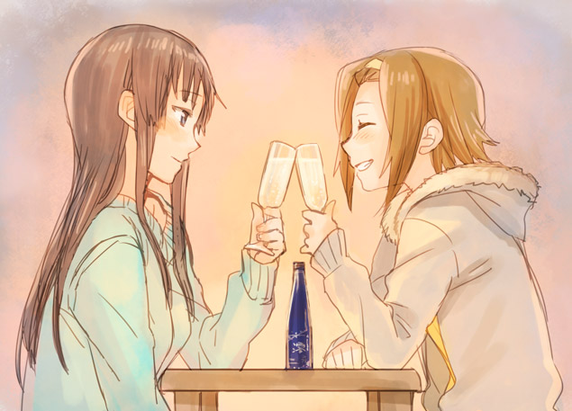 akiyama mio and tainaka ritsu (k-on!) drawn by fukutarou_(enji127)