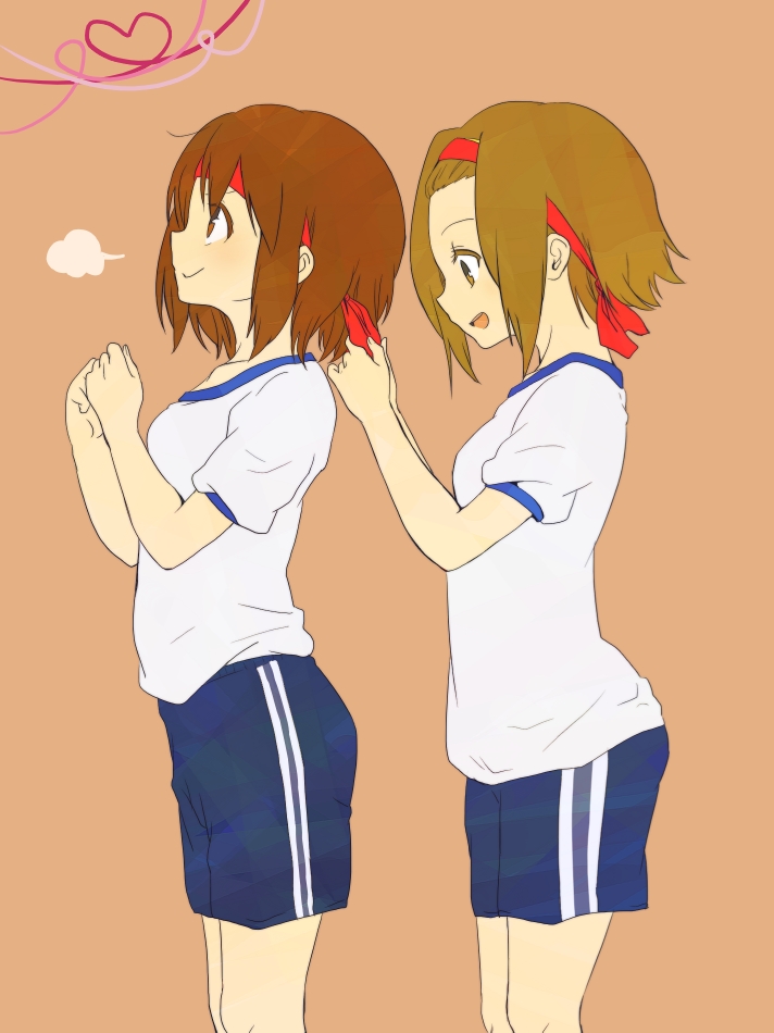hirasawa yui and tainaka ritsu (k-on!) drawn by kakari_(peehs)