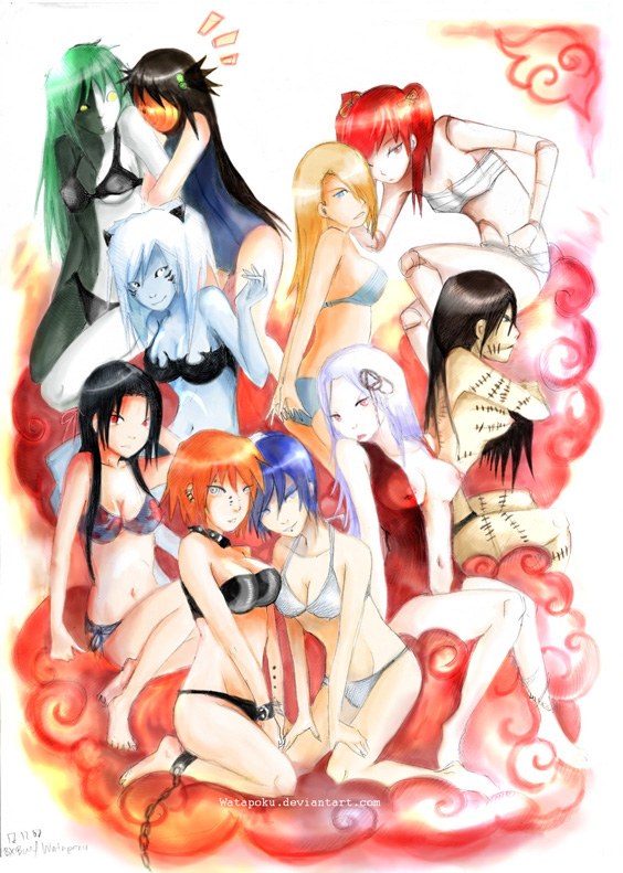 uchiha itachi, uchiha obito, deidara, konan, sasori, and 6 more (naruto and 1 more) drawn by watapoku