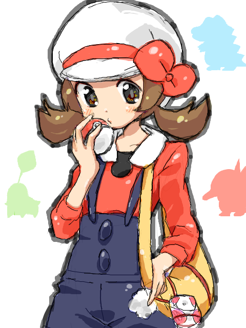 lyra, cyndaquil, chikorita, and totodile (pokemon and 1 more) drawn by ri_n_go.