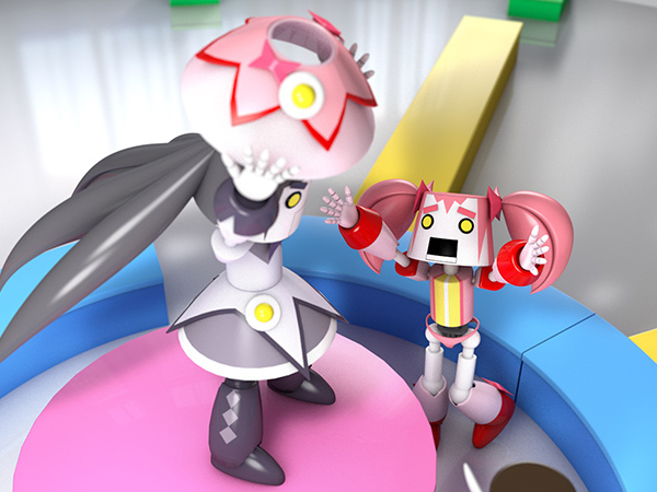 akemi homura, kaname madoka, and happy robo (mahou shoujo madoka magica and 2 more) drawn by slash_(3485)