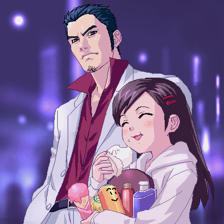 kiryu kazuma and sawamura haruka (ryuu ga gotoku) drawn by zen_(kamuro)