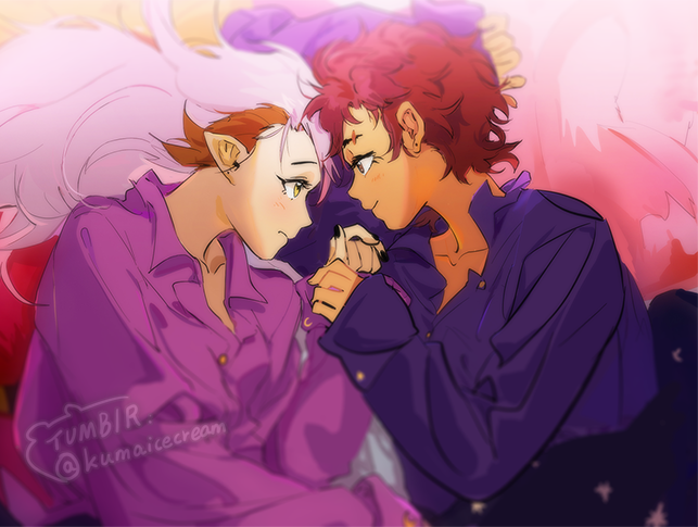luz noceda and amity blight (the owl house) drawn by kuma20151225