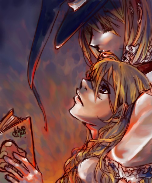 kirisame marisa and alice margatroid (touhou) drawn by aria_(opera)